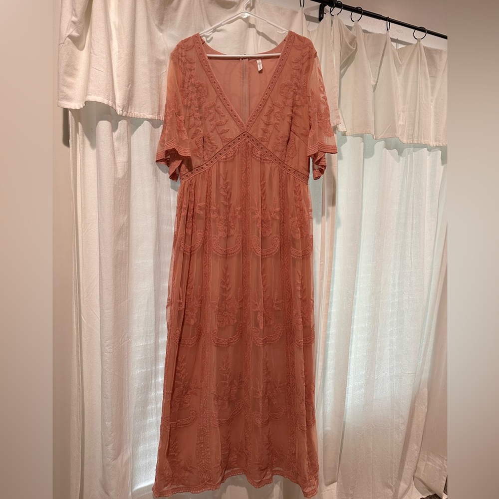 Pink blush maternity dress